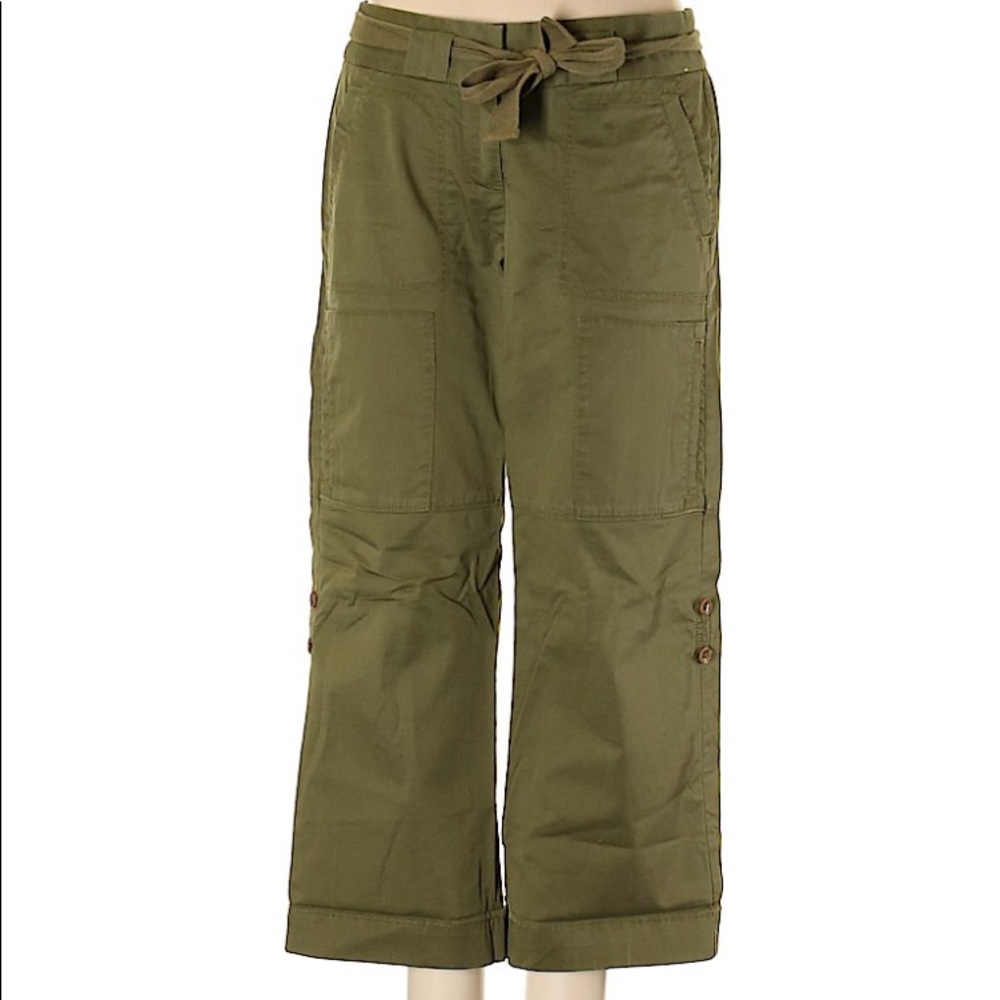 Halogen cropped Khaki Green Cargo Pants